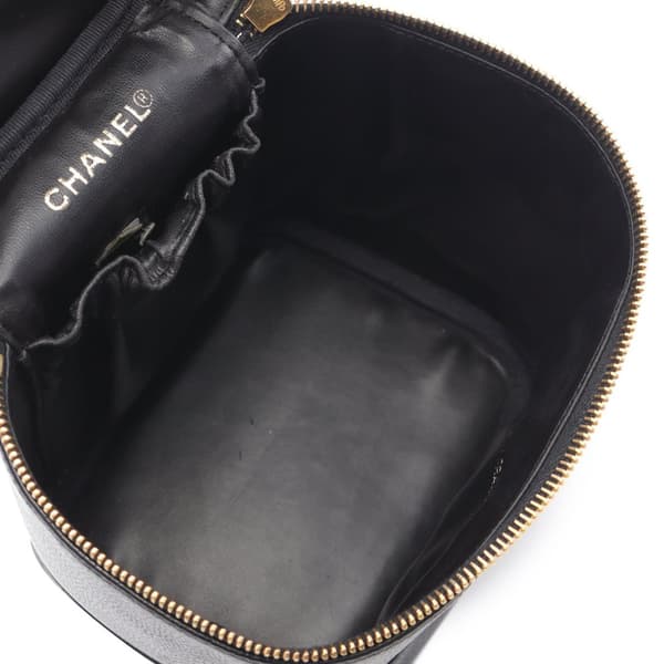 Pre-owned Chanel CC Caviar Vanity Case Black