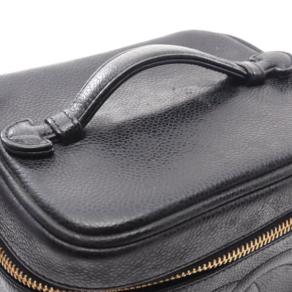 Pre-owned Chanel CC Caviar Vanity Case Black