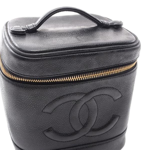 Pre-owned Chanel CC Caviar Vanity Case Black