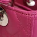 Miniatyrbild 7 av 10: Pre-owned Dior Medium Lambskin Cannage Lady Dior Pink