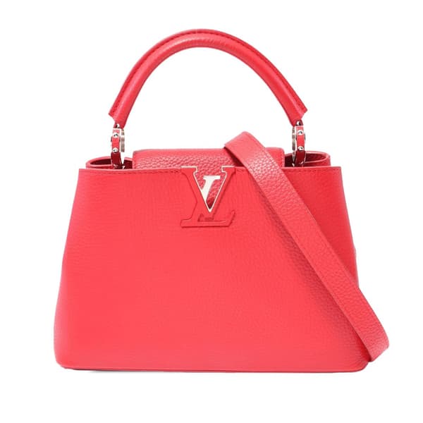 Pre-owned Louis Vuitton Taurillon Capucines BB Red