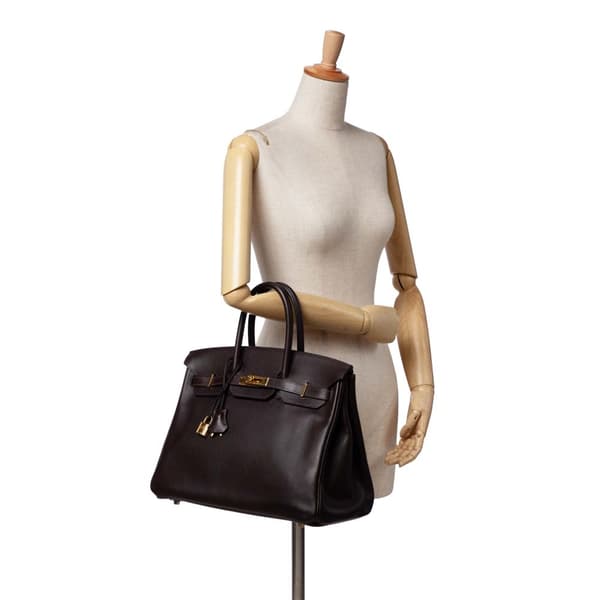 Pre-owned Hermès Togo Birkin Retourne 35 Brown