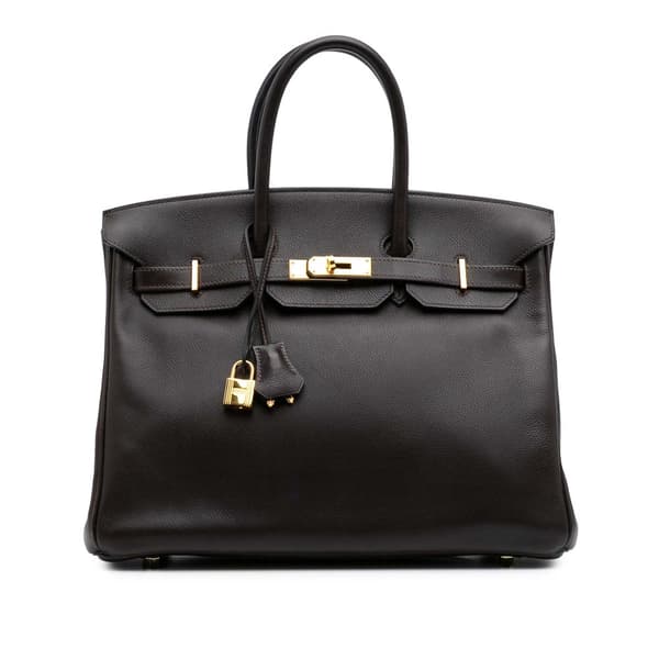Pre-owned Hermès Togo Birkin Retourne 35 Brown