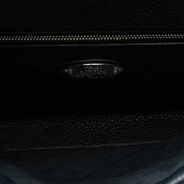 Pre-owned Fendi Large Leather Peekaboo Iconic Essential Faces Satchel Blue