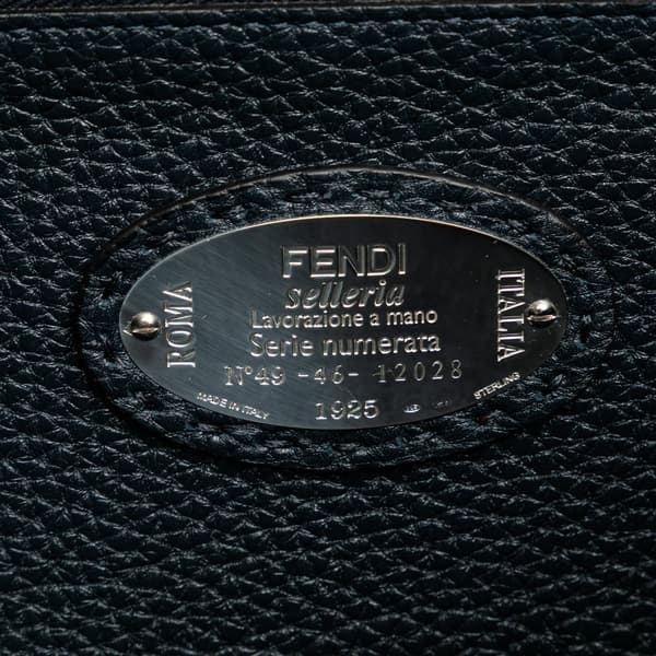 Pre-owned Fendi Large Leather Peekaboo Iconic Essential Faces Satchel Blue