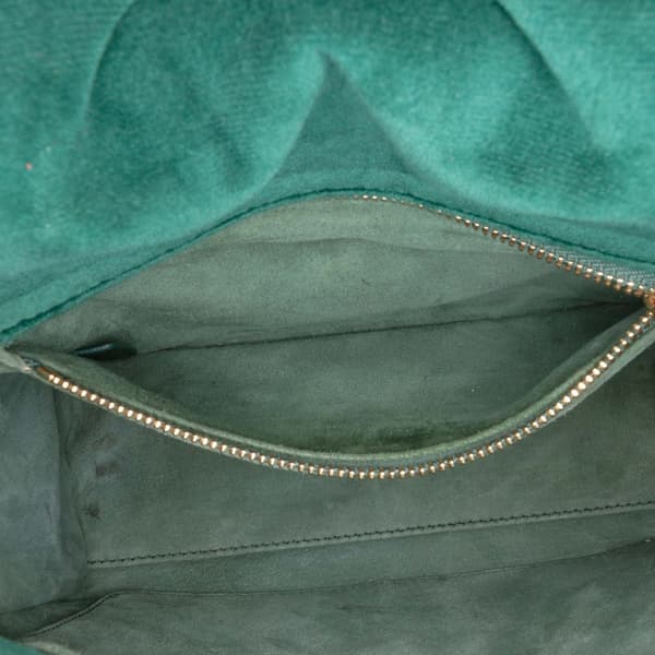 Pre-owned Dior Small Velvet Cannage My ABCDior Lady Dior Green