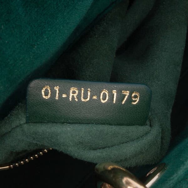 Pre-owned Dior Small Velvet Cannage My ABCDior Lady Dior Green