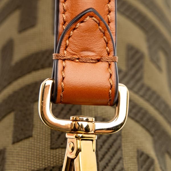 Pre-owned Fendi Zucca Embroidered Canvas Baguette Satchel Brown
