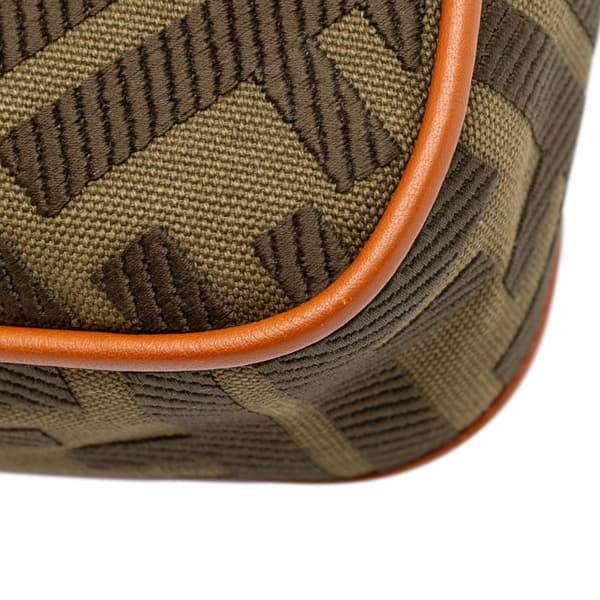 Pre-owned Fendi Zucca Embroidered Canvas Baguette Satchel Brown