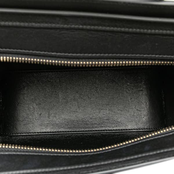 Pre-owned Celine Nano Tricolor Nubuck and Calfskin Luggage Tote Brown