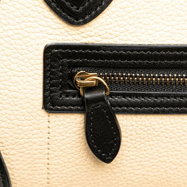 Pre-owned Celine Nano Tricolor Nubuck and Calfskin Luggage Tote Brown