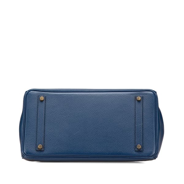 Pre-owned Hermès Togo Birkin Retourne 35 Blue