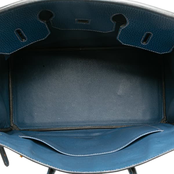 Pre-owned Hermès Togo Birkin Retourne 35 Blue