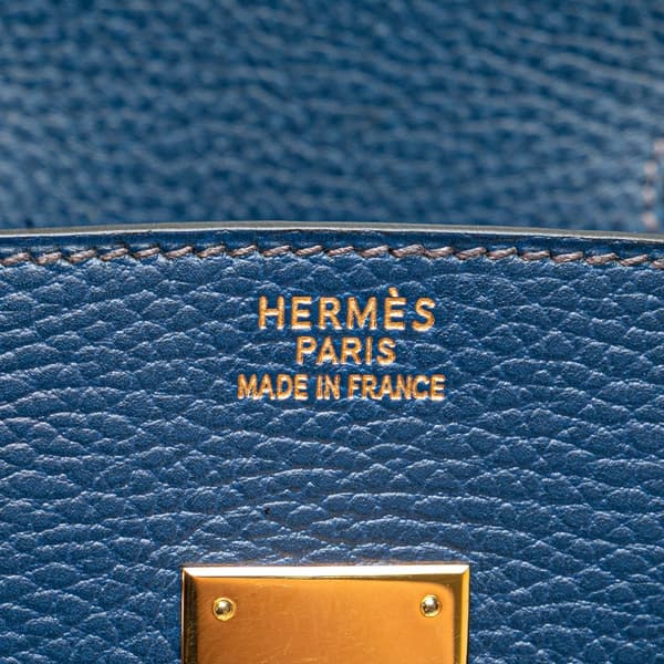 Pre-owned Hermès Togo Birkin Retourne 35 Blue
