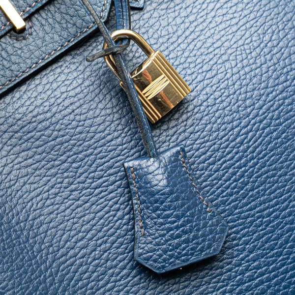 Pre-owned Hermès Togo Birkin Retourne 35 Blue
