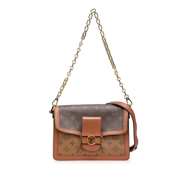 Pre-owned Louis Vuitton Monogram Reverse Dauphine MM Brown