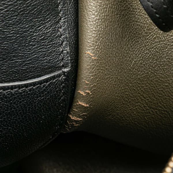 Pre-owned Celine Medium Tricolor Calfskin and Suede Trapeze Satchel Black
