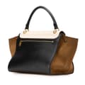 Pikkukuva 2 / 10: Pre-owned Celine Medium Tricolor Calfskin and Suede Trapeze Satchel Black