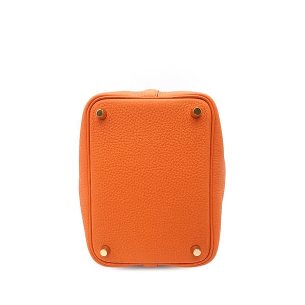 Pre-owned Hermès Clemence Picotin Lock 18 Orange