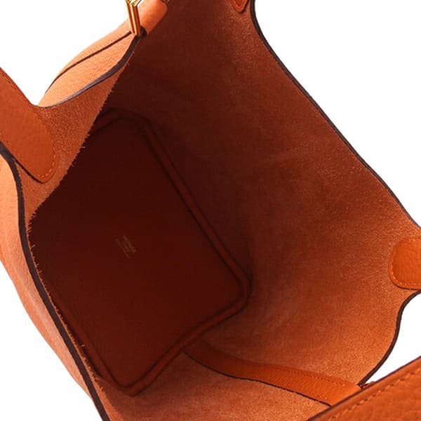 Pre-owned Hermès Clemence Picotin Lock 18 Orange