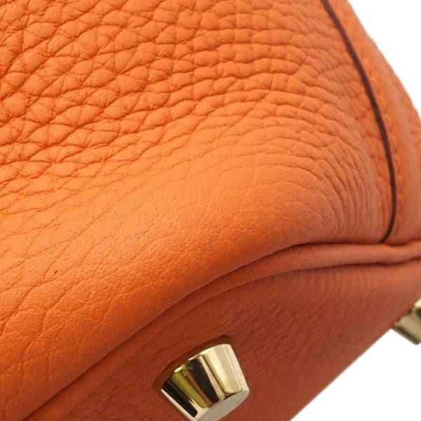 Pre-owned Hermès Clemence Picotin Lock 18 Orange