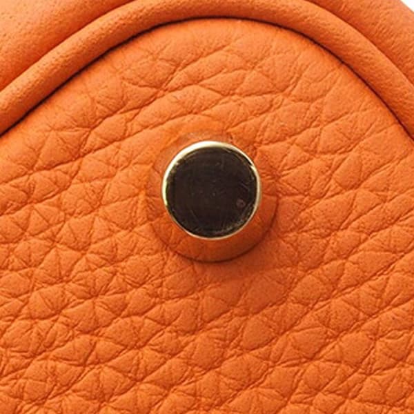 Pre-owned Hermès Clemence Picotin Lock 18 Orange