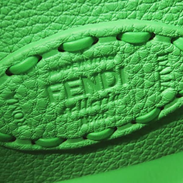 Pre-owned Fendi Small Calfskin Selleria Peekaboo ISeeU Satchel Green