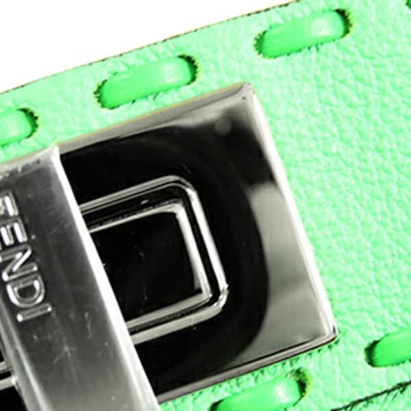 Pre-owned Fendi Small Calfskin Selleria Peekaboo ISeeU Satchel Green