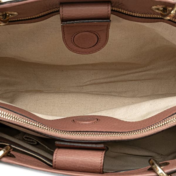 Pre-owned Gucci Medium Calfskin Bamboo Shopper Satchel Pink