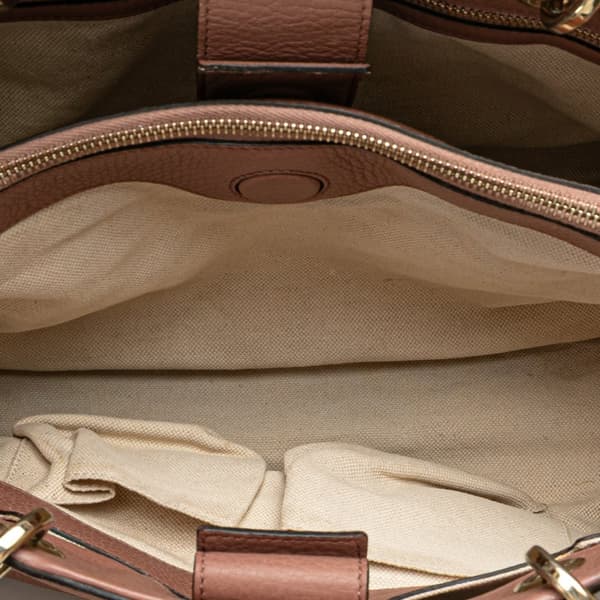 Pre-owned Gucci Medium Calfskin Bamboo Shopper Satchel Pink