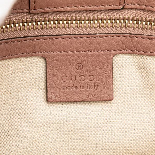 Pre-owned Gucci Medium Calfskin Bamboo Shopper Satchel Pink