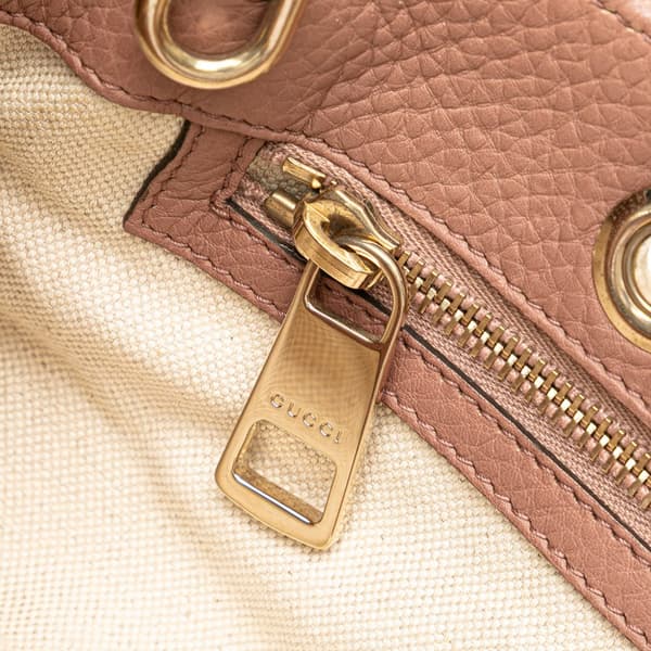 Pre-owned Gucci Medium Calfskin Bamboo Shopper Satchel Pink