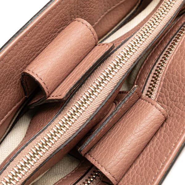 Pre-owned Gucci Medium Calfskin Bamboo Shopper Satchel Pink