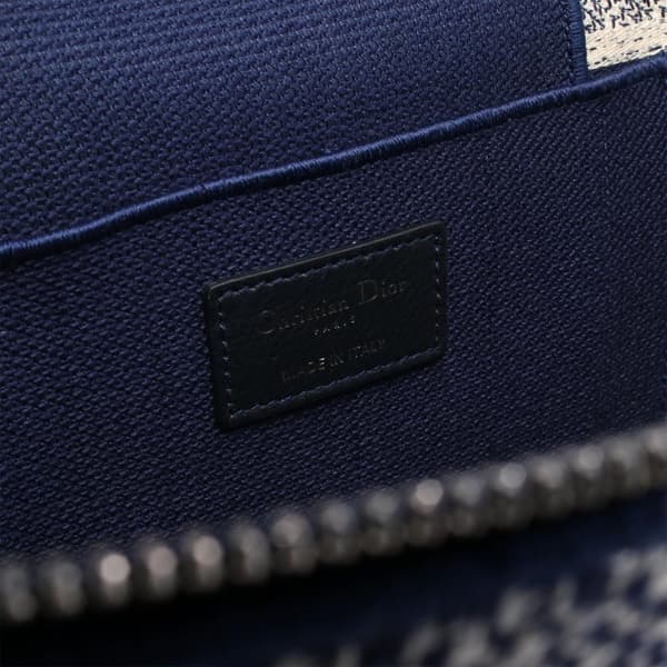 Pre-owned Dior Toile De Jouy Embroidered Canvas Diortravel Vanity Case Blue