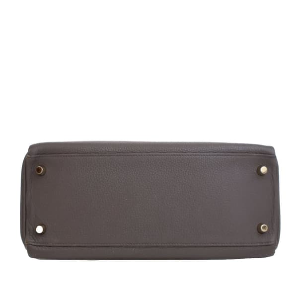 Pre-owned Hermès Togo Kelly II Retourne 28 Gray