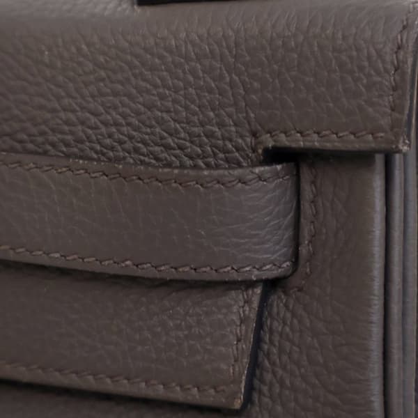 Pre-owned Hermès Togo Kelly II Retourne 28 Gray