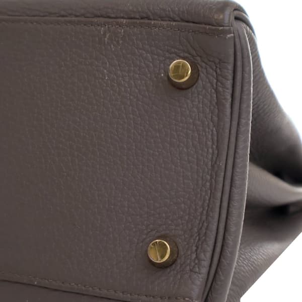 Pre-owned Hermès Togo Kelly II Retourne 28 Gray