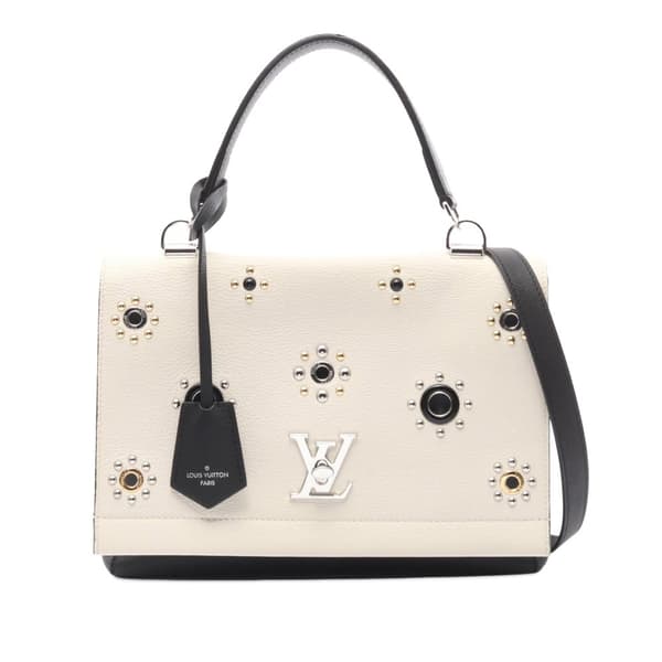 Pre-owned Louis Vuitton Leather Mechanical Flowers LockMe II White