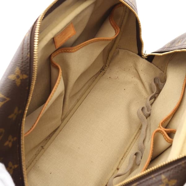 Pre-owned Louis Vuitton LOUIS VUITTON Deauville Bowling Vanity Handbag M47270 Monogram PVC coated canvas leather Brown Used Women