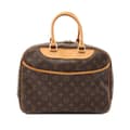 Miniatyrbilde 1 av 10: Pre-owned Louis Vuitton LOUIS VUITTON Deauville Bowling Vanity Handbag M47270 Monogram PVC coated canvas leather Brown Used Women