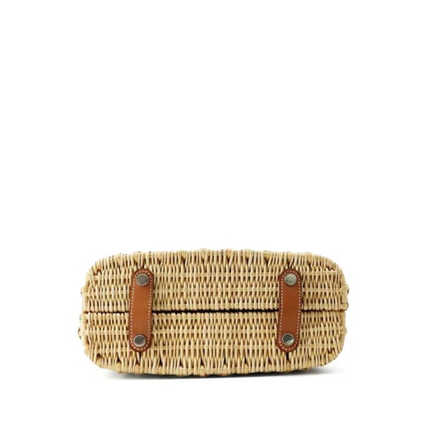 Pre-owned Hermès Osier Wicker and Barenia Bolide Picnic 24 Brown