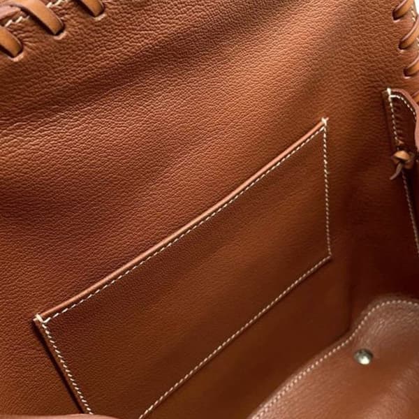 Pre-owned Hermès Osier Wicker and Barenia Bolide Picnic 24 Brown