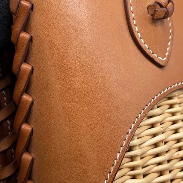Pre-owned Hermès Osier Wicker and Barenia Bolide Picnic 24 Brown