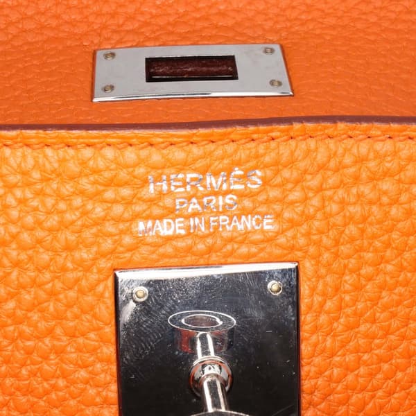 Pre-owned Hermès Togo Kelly II Retourne 35 Orange