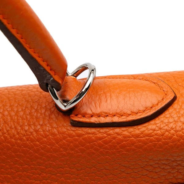 Pre-owned Hermès Togo Kelly II Retourne 35 Orange