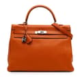 Miniatyrbillede 1 af 10: Pre-owned Hermès Togo Kelly II Retourne 35 Orange