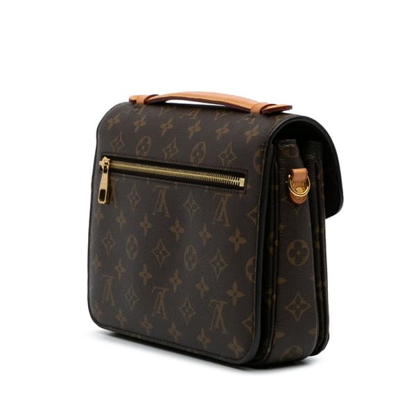 Pre-owned Louis Vuitton Monogram Pochette Metis Brown