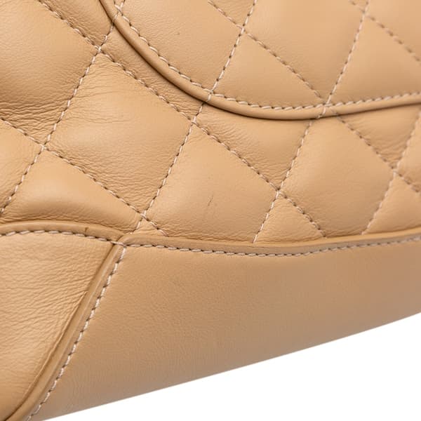 Pre-owned Chanel Small Quilted Calfskin Easy Shopping Tote Brown