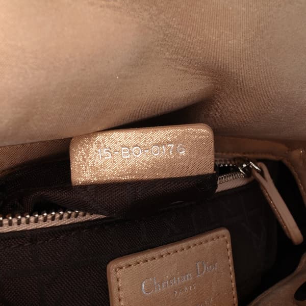 Pre-owned Dior Mini Iridescent Lambskin Cannage Lady Dior Gold