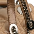 Miniatyrbild 8 av 10: Pre-owned Dior Mini Iridescent Lambskin Cannage Lady Dior Gold